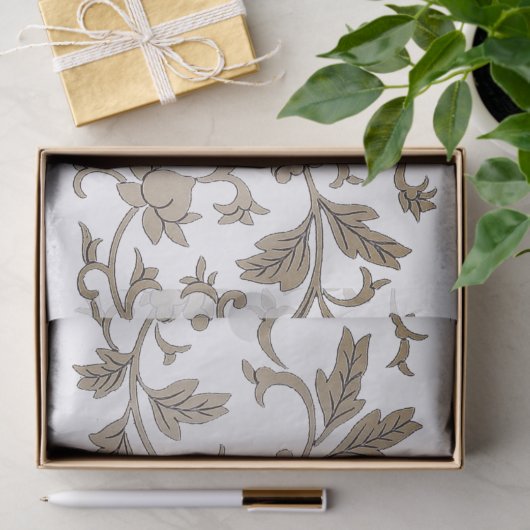 Goud Chinoiserie Bloemen Decoupage Tissuepapier (Geschenk)