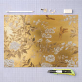 Goud Chinoiserie Bloemen Weefsel Papier (Craft)