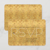 Goud Chique Stippen RSVP Kaartje (Voorkant / Achterkant)