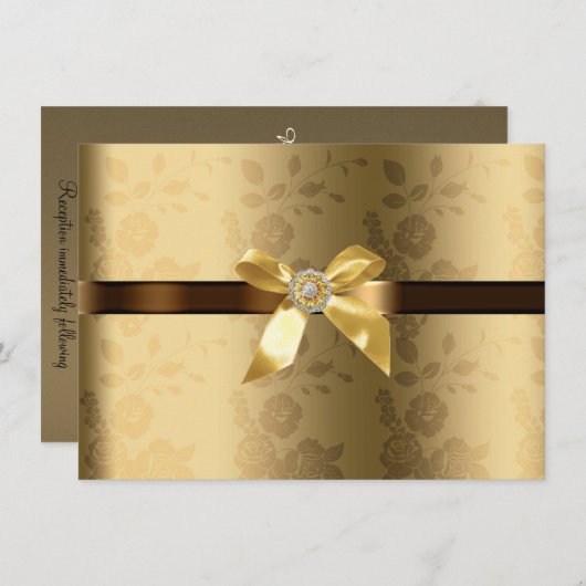 Goud & Chocolade Bruin Gouden Boog en Sprankel Kaart (Voorkant / Achterkant)