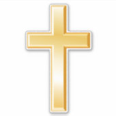 Goud Christelijk Cross Vinyl Custom Cut Stickers (Voorkant)