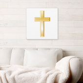 Goud Christelijk Kruis Canvas Art