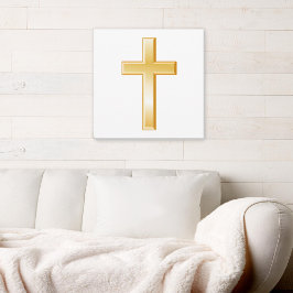Goud Christelijk Kruis Canvas Art