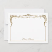 Goud  Classy Script gepersonaliseerd briefpapier Notitiekaartje (Voorkant)