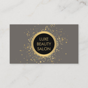 Goud Confetti Circle Grey Visitekaartje