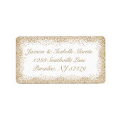 Goud Confetti en wit Etiket (Voorkant)