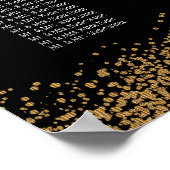 Goud Confetti en zwart - 15-zitkaars Poster (Hoek)