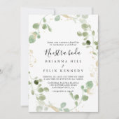Goud Confetti Eucalyptus Foliage Nuestra Boda Kaart (Voorkant)