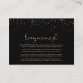 Goud Confetti Fancy Script Honeymoon Wish Informatiekaartje (Voorkant)