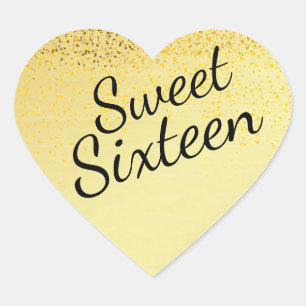 Goud Confetti hart zoet zestien Sticker