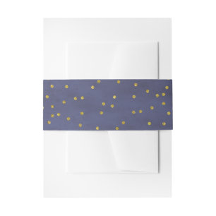  Goud Confetti Navy Bruiloft Uitnodigingen Wikkel
