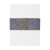  Goud Confetti Navy Bruiloft Uitnodigingen Wikkel (Achterkant Voorbeeld)