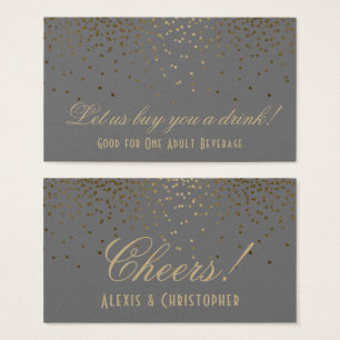 Goud Confetti Stippen Grijze weddenschappen Drink  Visitekaartjes