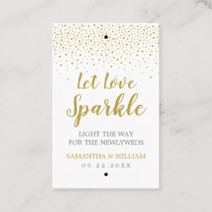 Goud Confetti Wedding Sparkler Label Aangepaste