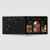 Goud Confetti Zwart Foto Bruiloft Gastenboek (Volledig)