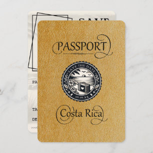Goud Costa Rica paspoort Save The Date