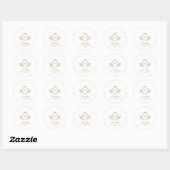 Goud Custom Monogram Crest Bruiloft Sticker (Vel)
