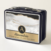 Goud Custom Monogram Zwart-wit Luxe Chique (Achterkant)