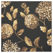 Goud  Dahlia bloemenpatroon