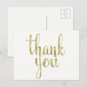 Goud dank u briefkaarten, folie briefkaart (Voorkant / Achterkant)