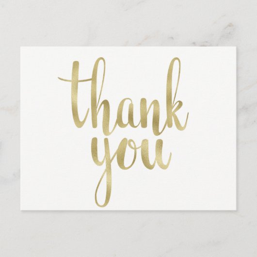 Goud dank u briefkaarten, folie briefkaart (Voorkant)