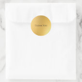 Goud Dank u Elegant Sjabloon Modern Golden Ronde Sticker (Tas)