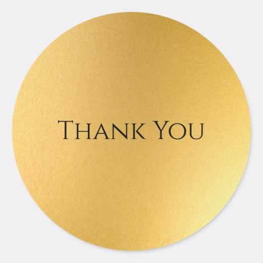 Goud Dank u Elegant Sjabloon Modern Golden Ronde Sticker (Voorkant)