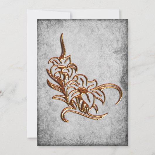 Goud dat is gebrand op Antiek parchyweddenschappen Bedankkaart (Achterkant)