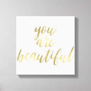 Goud dat je mooi bent canvas afdruk