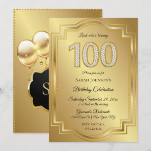Goud & Diamanten 100e verjaardag Jubileum Kaart