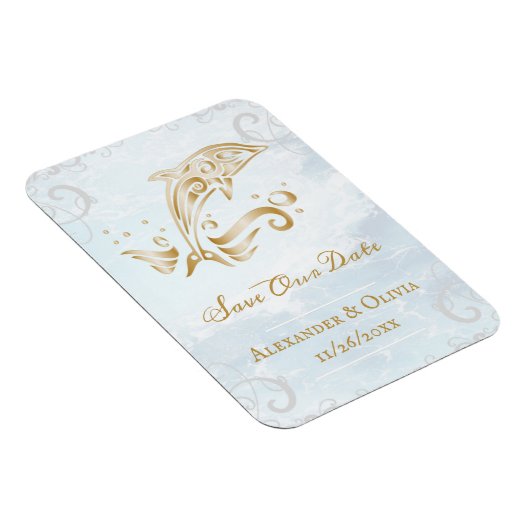 Goud dolfijn bespaart de datum magneet (Rechterzijde)