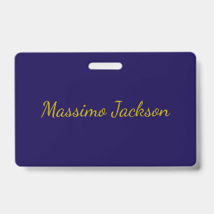 Goud & Donkerblauwe Kleur Professionele Eenvoudige Badge