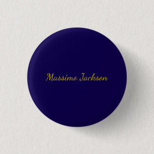 Goud & Donkerblauwe Kleur Professionele Eenvoudige Ronde Button 3,2 Cm