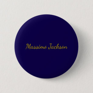 Goud & Donkerblauwe Kleur Professionele Eenvoudige Ronde Button 5,7 Cm