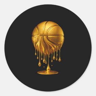 Goud Drip Sketll Respecteer De Drip Sketll Hoop Ronde Sticker