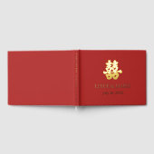 Goud Dubbel Geluk Chinese kalligrafie Aziatisch Gastenboek (Volledig)