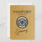 Goud Duitsland paspoort Bewaar de datum Save The Date (Voorkant)