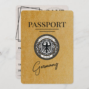 Goud Duitsland paspoort Bewaar de datum Save The Date