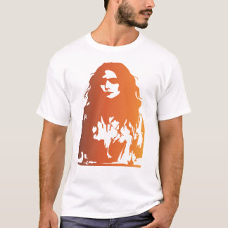 Goud een vrouw met lang haar en een zonnebril t-shirt