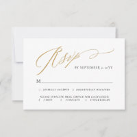 Goud Eenvoudig Elegant Script Maaltijd Keuze Bruil