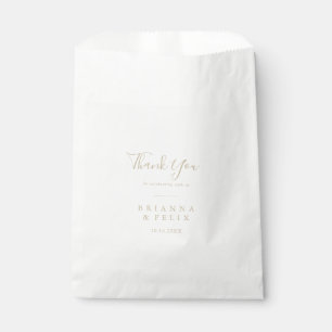Goud Eenvoudig Minimalistisch Dank u Bruiloft Favo Bedankzakje