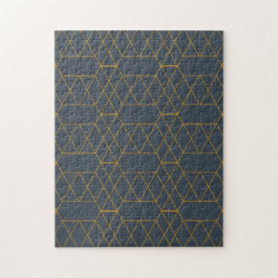 Goud, eenvoudig, modern, cool, trendlijnen geometr legpuzzel
