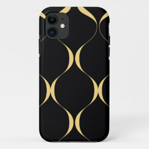 Goud, eenvoudig, modern, luxe golvend grafisch iPhone 11 hoesje