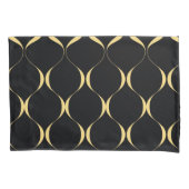 Goud, eenvoudig, modern, luxe golvend grafisch kussensloop (Voorkant)