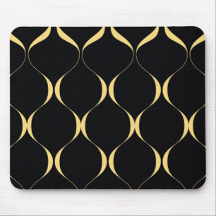 Goud, eenvoudig, modern, luxe golvend grafisch muismat