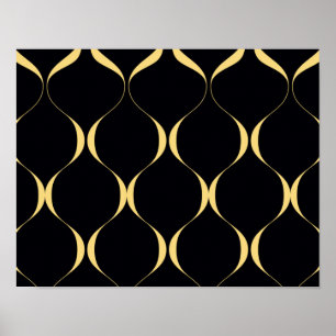 Goud, eenvoudig, modern, luxe golvend grafisch poster