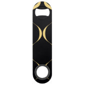 Goud, eenvoudig, modern, luxe golvend grafisch speed flessenopener (Voorkant)