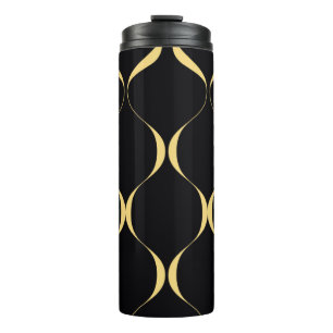 Goud, eenvoudig, modern, luxe golvend grafisch thermosbeker