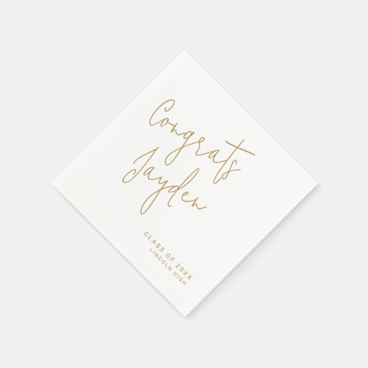 Goud Eenvoudig Modern Script Congrads Afstuderen Servet (Hoek)