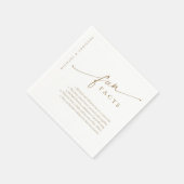 Goud Eenvoudig Modern Script Leuke Feiten Bruiloft Servet (Hoek)